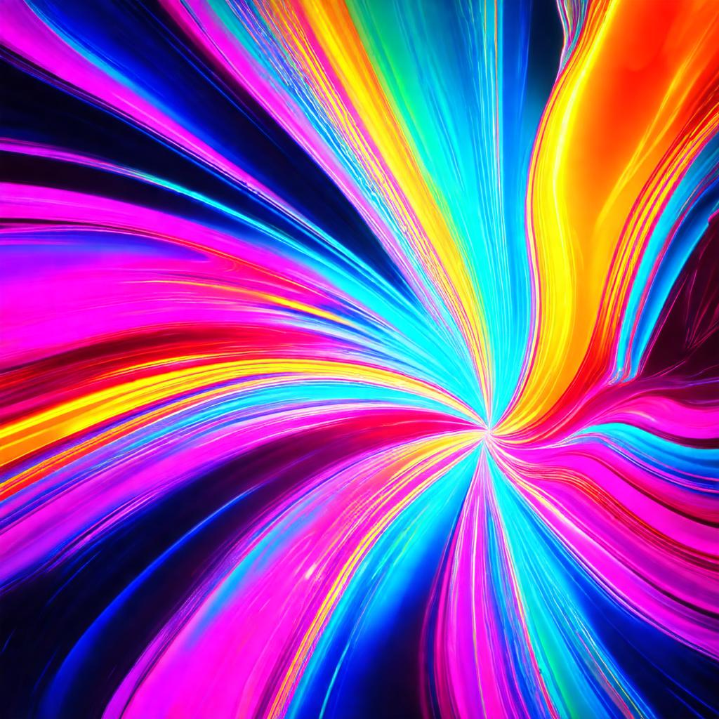 abstract vibrant digital artwork with flowing neon colors, geometric shapes, futuristic aesthetic, high detail, 4k quality | Avoid: blurry, low quality, distorted
